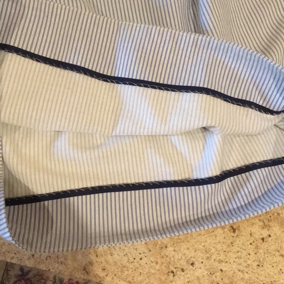 SOLD Anthropolo edme & esylite “Sound Mooring”seersucker stripe blue white skirt - Picture 5 of 7